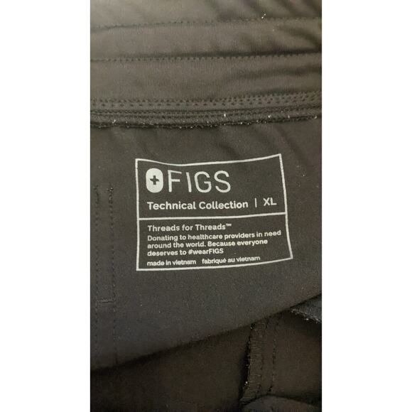 Figs XL Black Drawstring Cargo Pants, Scrubs - Picture 8 of 10